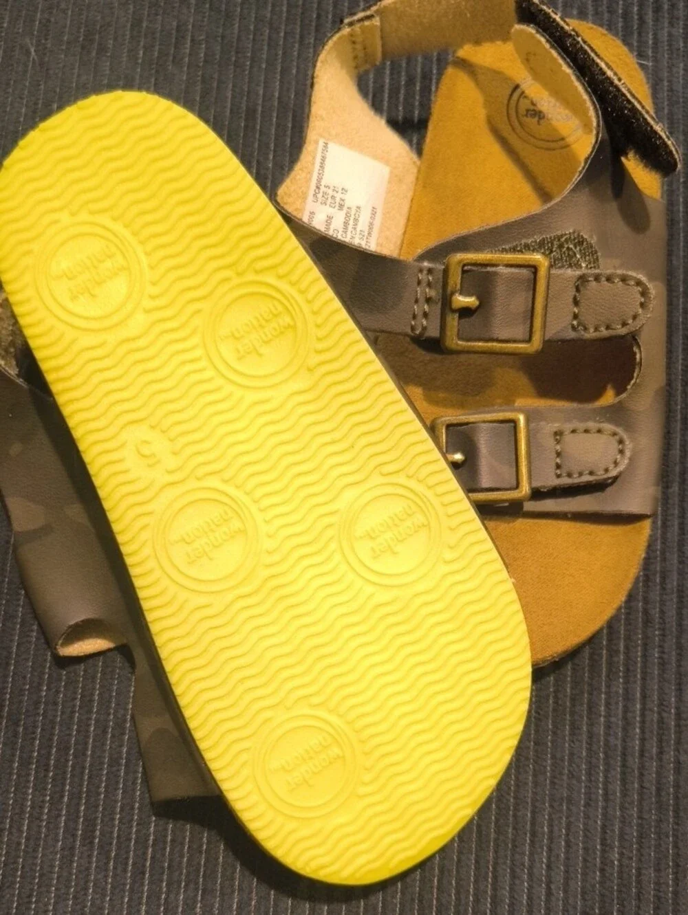 wonder nation Brown Camo Buckle Sandals